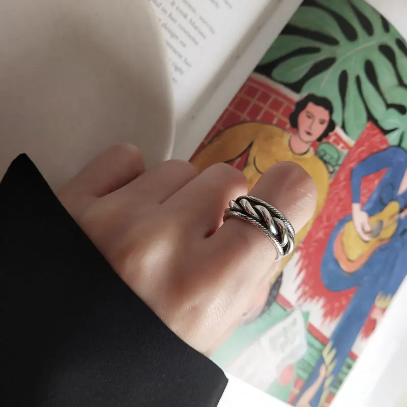 

Personalized Vintage Adjustable Ring Elegant Quality 925 Rings Fashion Chain Shape Ring 925 Sterling Silver Ring 925 Jewelry