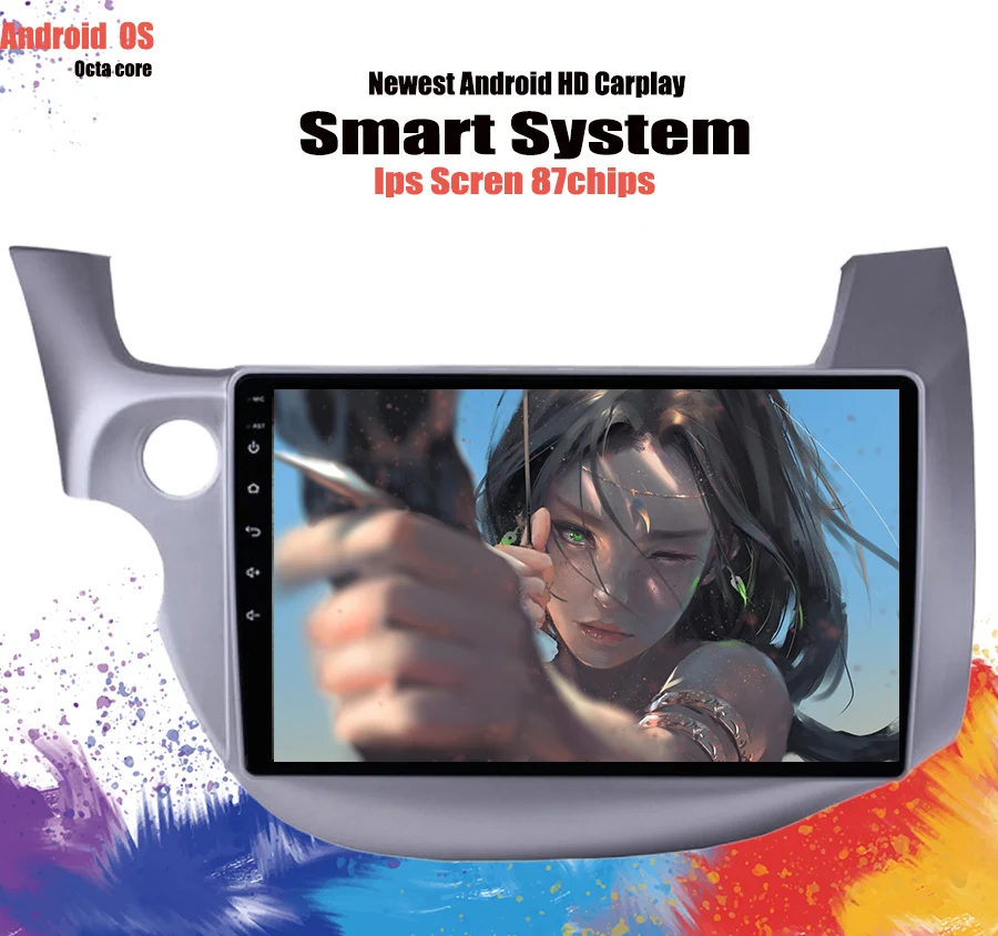 Best 4+64GB Android 9.1 Car DVD Player GPS Navigation Multimedia For Honda Fit Jazz Radio 2008 2009 2010 2011 2012 2013 DSP Audio 5