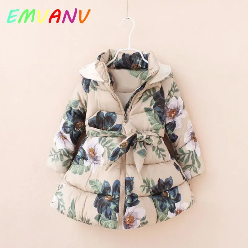 

Baby Girls Winter warm coat Colorful Floral clothes with Top Quality