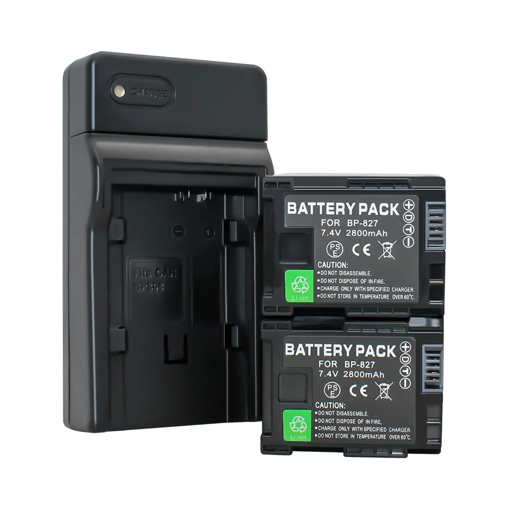 2 шт. BP-827 BP 827 батарея + 1 usb зарядное устройство для Canon HF10 HF11 HF100 HF20 HF200 HF S10 S11 S100 S20 S21