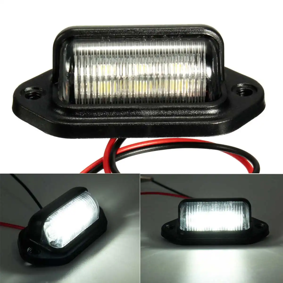 

12V 6LEDs Number Plate Light License Plate Lamp Bulbs Fit for Vans Trailers Trucks Lorries Caravans White