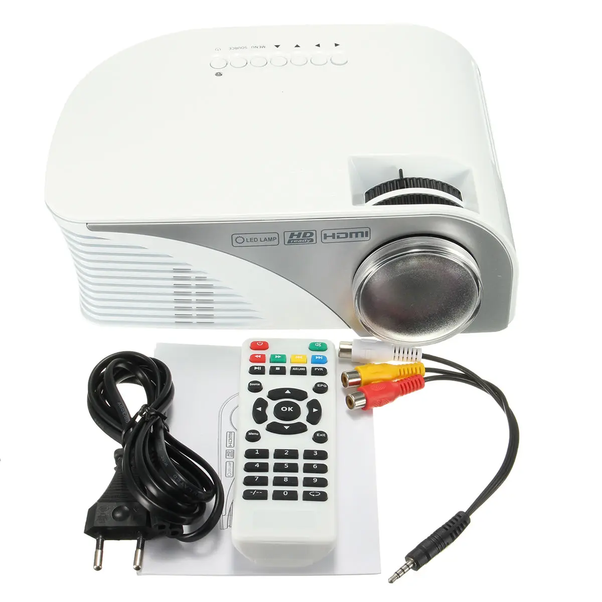 1200 Lumens HD LED Projector 3D Large Screen Home Theater Cinema LCD HDMI AV/VGA/USB/SD/HDMI Multimedia Beamer