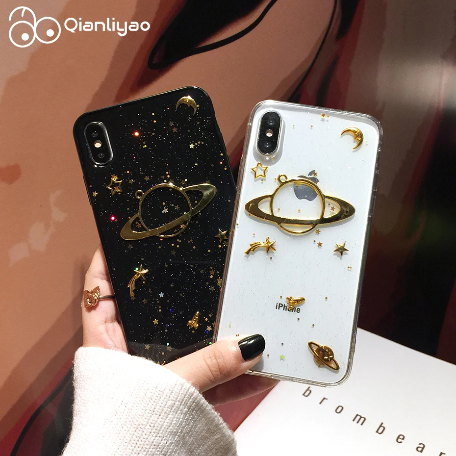 

Qianliyao Luxury 3D Universe Starry Sky Phone Case For iPhone 6 6S 7 8 Plus X XS Max XR Cases Soft Silicon TPU Back Cover Coque