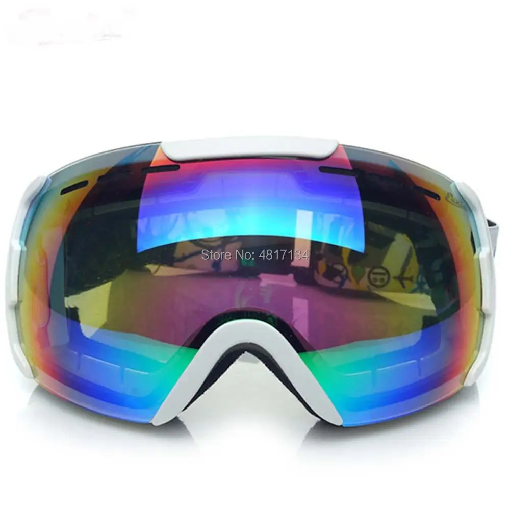 Унисекс белый 'Fit над стеклами' УФ Анти-туман Анти-взрыв двойной оптической сферической для взрослых Лыжный Спорт очки OTG сноуборд очки
