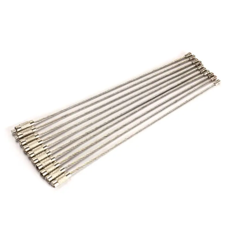

20PCS Stainless Steel 150mm Wire Keychain Cable Key Ring for Outdoor Hiking HIgh Quality Car styling Accessories