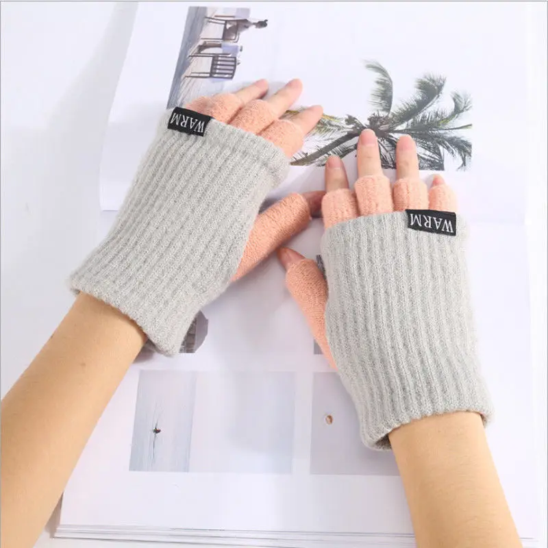 Arm Warmer Knitted S Fingerless Gloves With Thumb Hole (Set Of
