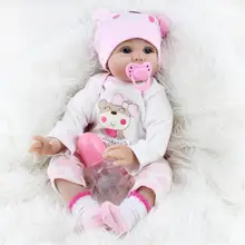 55 см Reborn Baby Doll, Детские Силиконовые Имитационные куклы, игрушки, мягкие реалистичные детские куклы Playmate для новорожденных девочек и мальчиков, подарки на день рождения