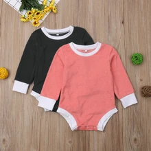 

2019 New Cotton Infant Newborn Baby Girl Boy Knit Bodysuit Jumpsuit Crochet Clothes Outfit Solid Free Shipping