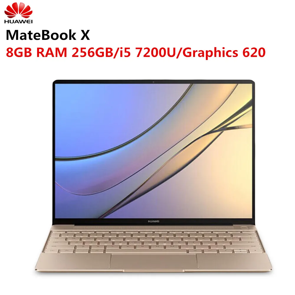 Оригинальный HUAWEI MateBook X ноутбук 13 дюймов оконные рамы 10 дома i5 7200U Intel HD Graphics 620 8 Гб оперативная память 256 SSD отпечатков пальцев