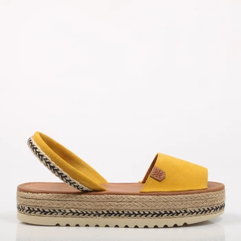 

STERN GOSSALBA OCHER 20040 Yellow Split Leather Women-Yellow SANDALS FLIPS FLOPS Woman Casual Shoes Fashion 69923