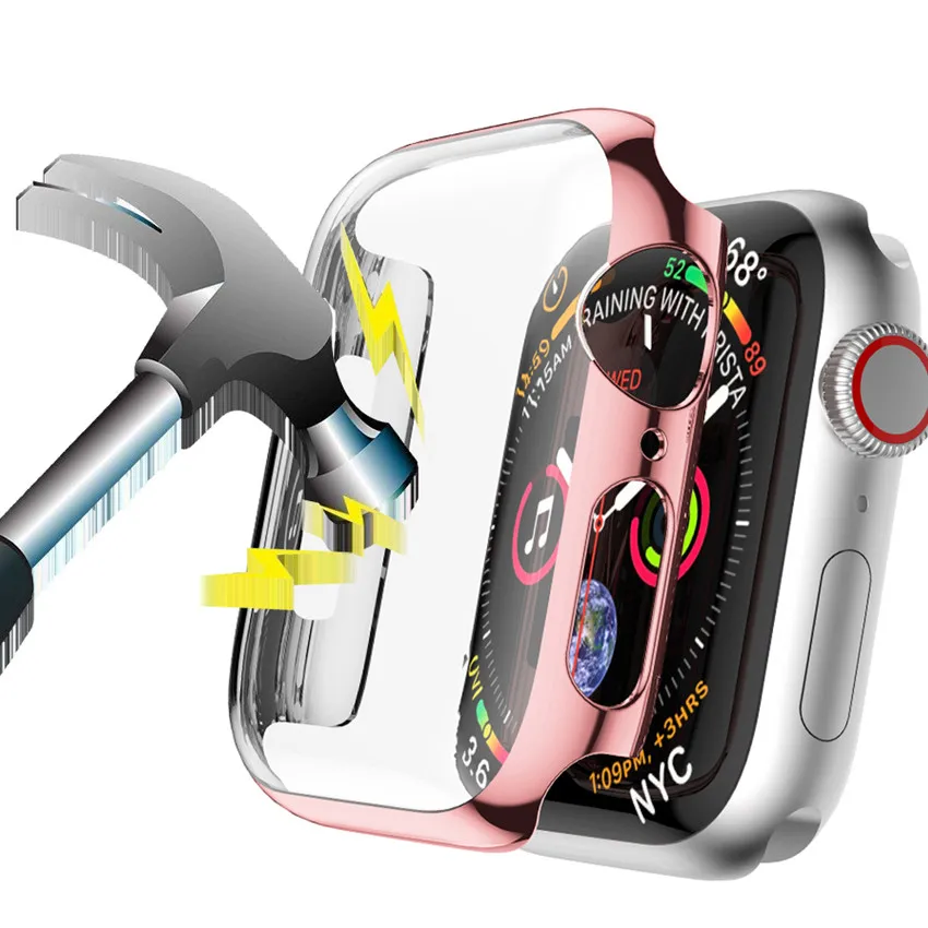 

Screen Protective Case for Apple Watch 4 iwatch Band 40mm 44mm Shell PC Plastic Frame Protector Ultra Thin Case Cover Series 4