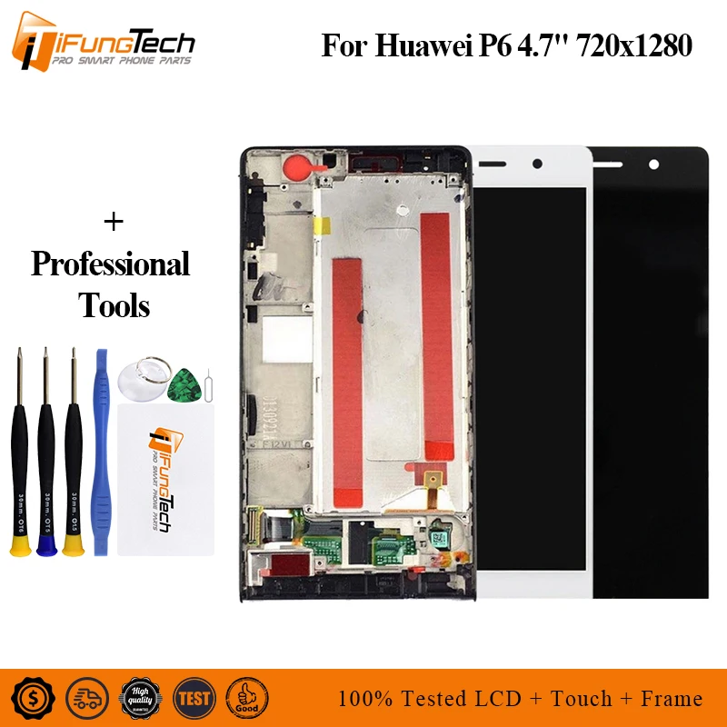 

4.7 Inch For Huawei Ascend P6S P6-U06 C00 T00 S-U06 for Huawei P6 LCD Display Screen+Touch Screen+Frame Digitizer Free Tools