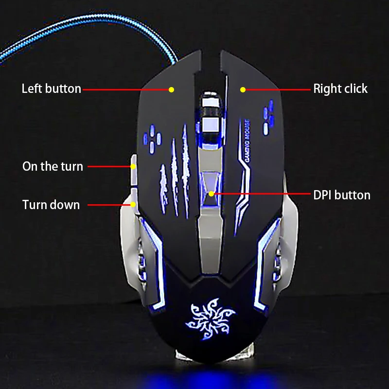 

Gaming Mouse Led Gross Weight 70G Dpi 2400 Mouse Gamer Sem Fio Mice Usb Mouse Gamer For Computer Pc Laptop