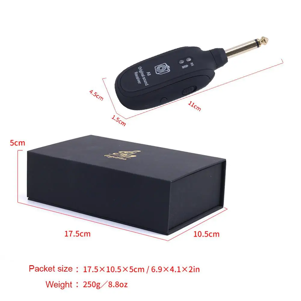 Mounchain передатчик приемник A8 UHF комплект 50 м дальность передачи для электрогитары None бас скрипки с Перезаряжаемые Батарея