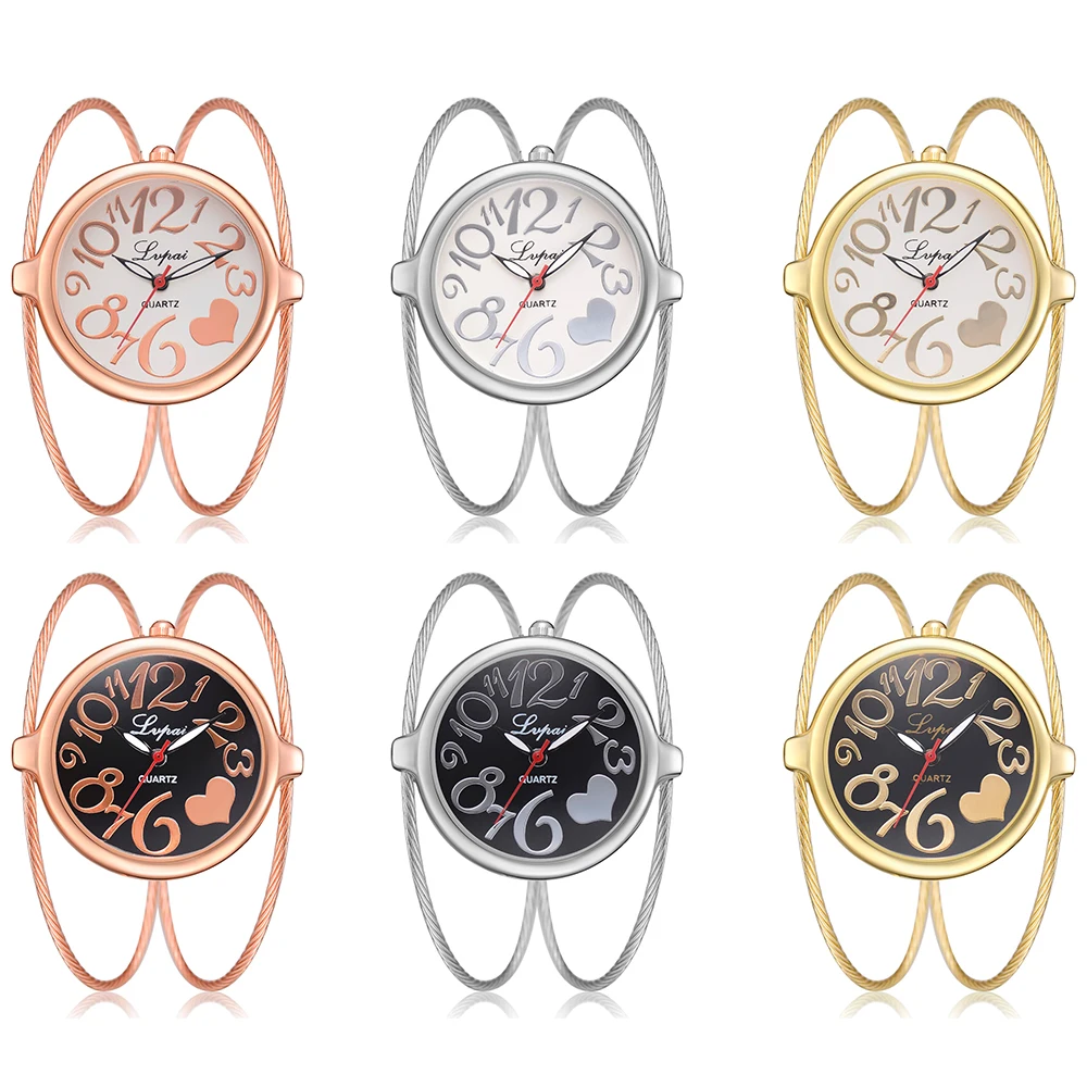 

Casual Quartz Bracelet Watch 1pcs New 2019 Creative Design Analog Wrist Watch Women's Watches Women Dress Clock