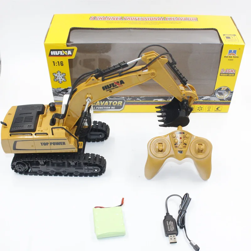 

Hot Sales HUINA 1331 1/18 2.4G RC Chargable Electric Excavator Model Engineering Digging Toys