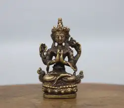 Коллекционное китайское резное бронзовое изделие Тибет Тибетский Будда изысканные маленькие статуи