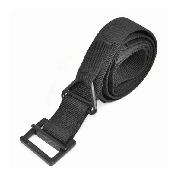

Fire Rescue Militaries Hunting Rigger Survival Tactical Waist Strap Canvas Belt (Black)