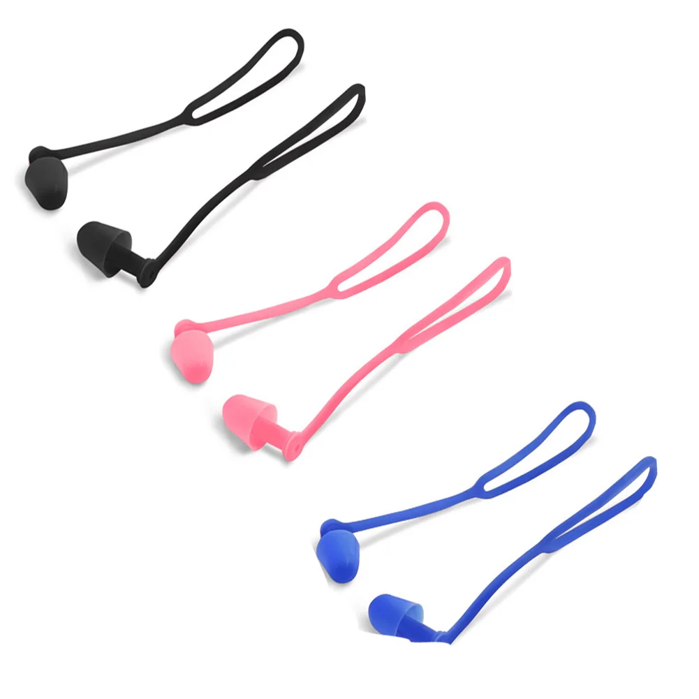 لينة سيليكون الغوص السباحة حامي سدادات مشبك الأنف الرياضية مع حبل غير سامة مريحة للماء تصفح