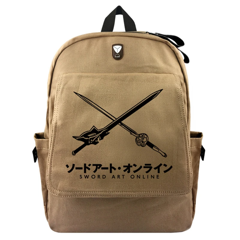 Anime Sword Art Online Yuuki Asuna Canvas Zip Backpack School Bag Shoulder Bag Packsack Laptop Bag Student Book Bag Rucksack