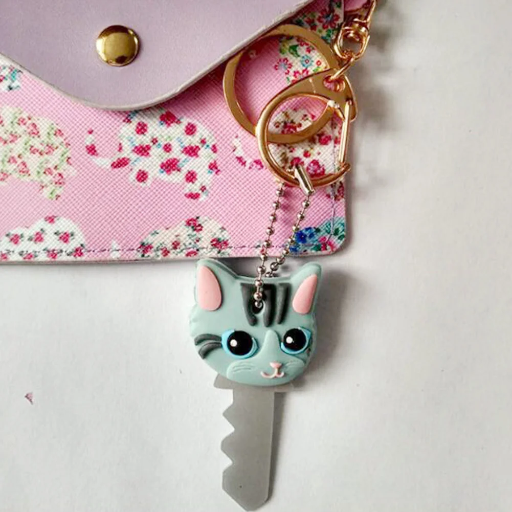 Милый брелок для ключей с щенком Мопсом кошкой кроликом DIY силиконовый чехол