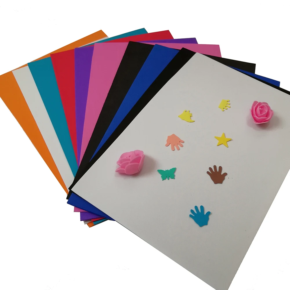 2mm papel esponja kraft 10 folhas foamiran artesanal artesanato diy espuma flor prop festa de natal decoração