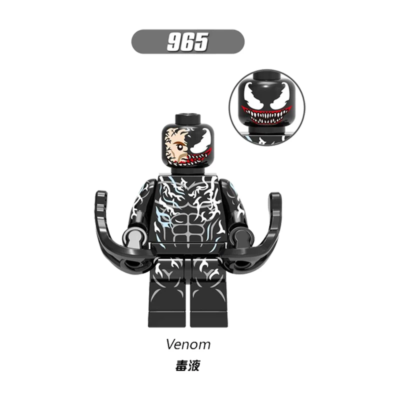 

20pcs Wholesales Venom Spiderman Carnage Super Heroes Iron Man Building Blocks Bricks Educational Christmas Gift XH965