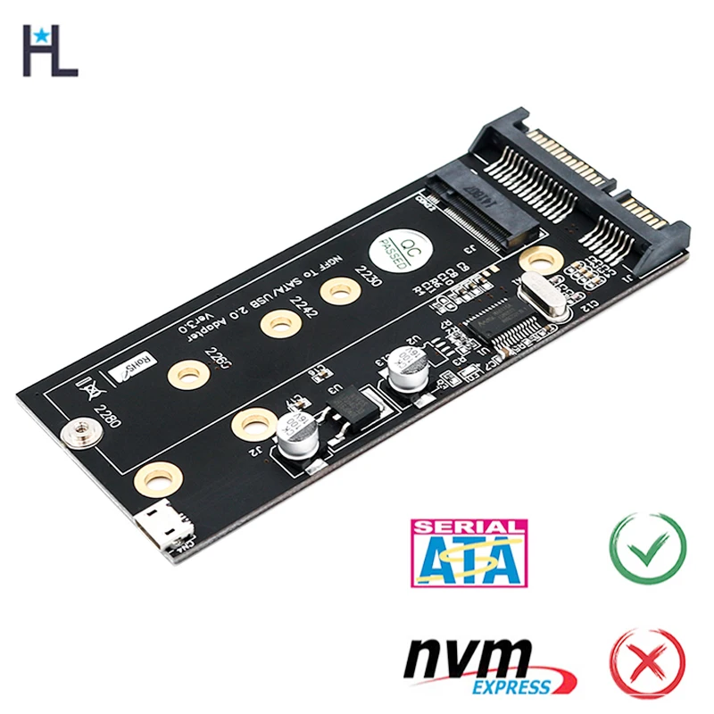 Адаптер HL NGFF M.2 KEY B SSD на SATA 2 5 с интерфейсом USB 0 и корпусом для жесткого диска 3