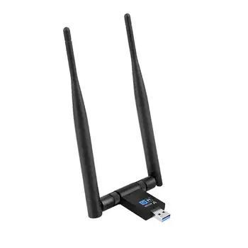 

Wireless Usb Wifi Adapter, 1200Mbps Dual Band 2.4Ghz/300Mbps 5Ghz/867Mbps Dual 5Dbi Antennas Network Wifi Usb 3.0 For Desktop