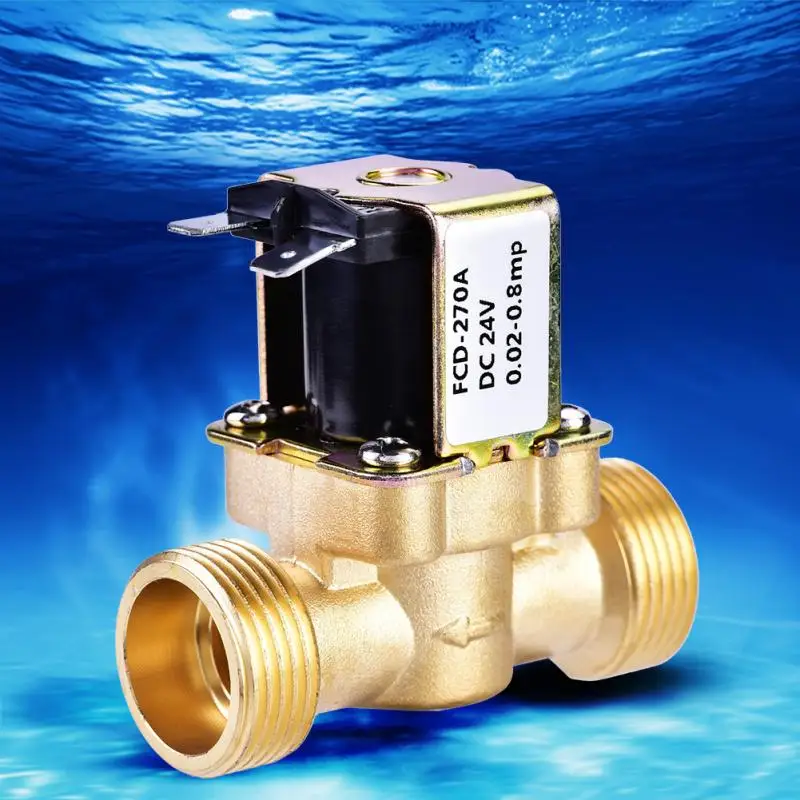 Горячий 1 шт. 3/4 &quotDC 24V Нормально закрытый латунный электромагнитный клапан для