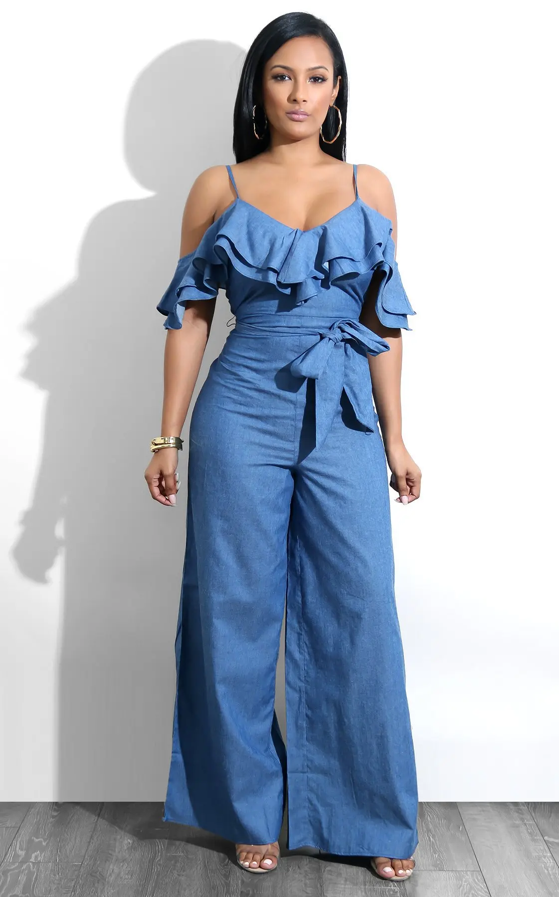 

Casual Strapless Rompers Womens Jumpsuit Spaghetti Strap Denim Bodies Ladies Short Sleeve Summer Playsuit Women