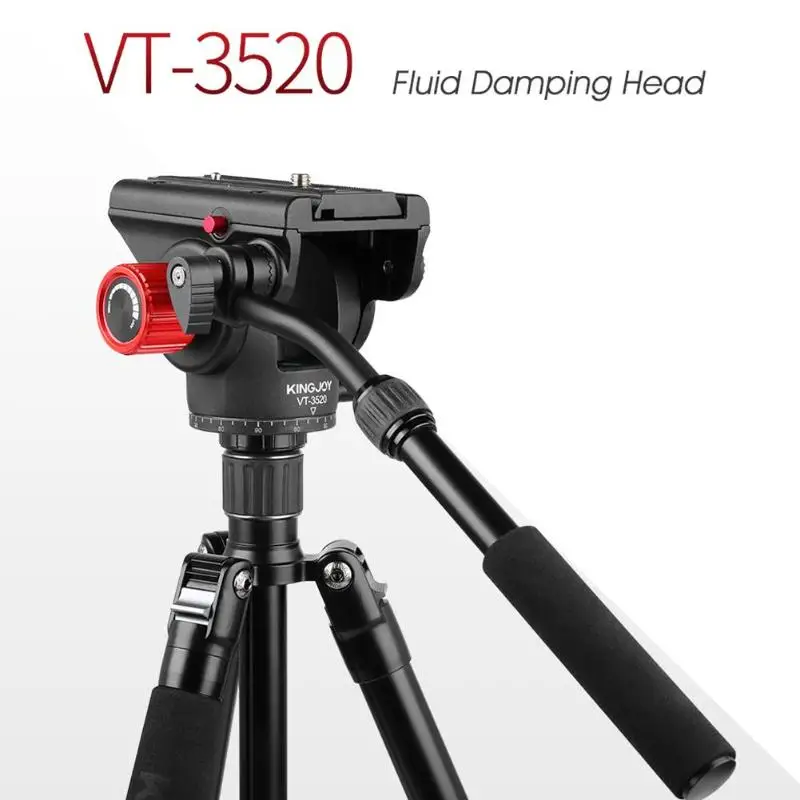 

VT-3520 Tripod Head Aluminum Alloy 360 Panoramic Fluid Drag Damping Video Head with Quick Release Plate for SLR Camera