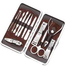 200sets 12 PCS/set Nail Art Manicure Tools Set Nails Clipper Scissors Tweezer Knife Manicure Sets new DHL