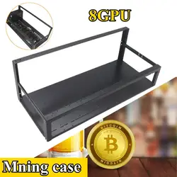 8 GPU Ферма для майнинга Штабелируемый чехол + 4 вентиляторы Open Air рамки ETH/ZEC/Bitcoin Новый