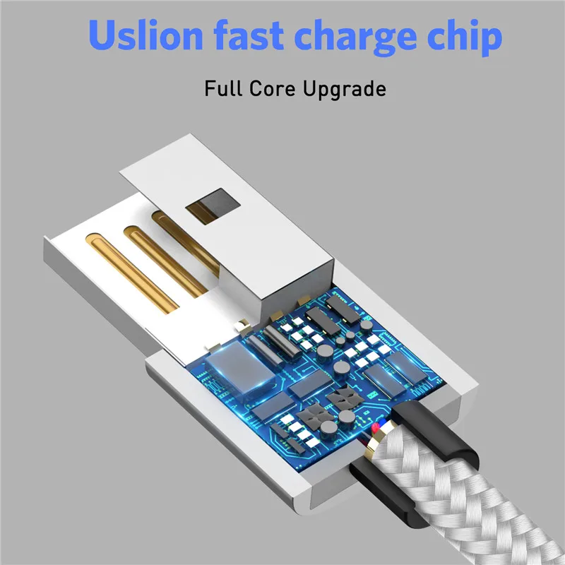 Магнитный кабель USLION Micro usb Type C адаптер для быстрой зарядки магнитное зарядное