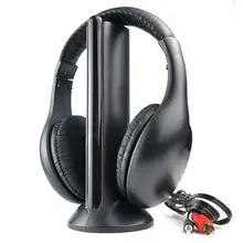 5 in 1 Hi Fi FM Radio Wired Headphones Headsets for TV DVD MP3 CD MP4 PC Headphone