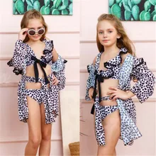 Для детей ясельного возраста обувь для девочек бикини с леопардовым узором Танкини комплект летняя пляжная одежда купальник пляжная Прекрасный