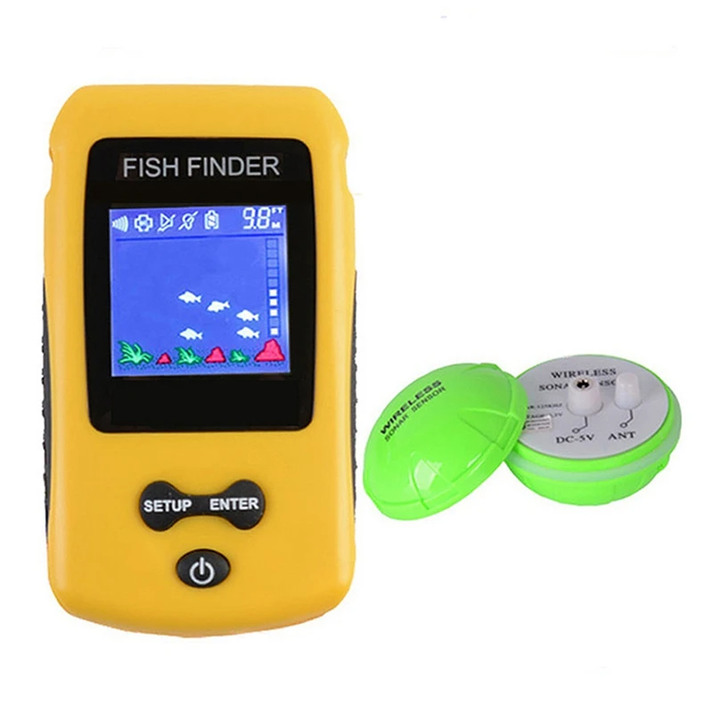 

Rechargeable Portable Wireless Fishfinder Sonar Sensor Handheld Lcd Display Fishing