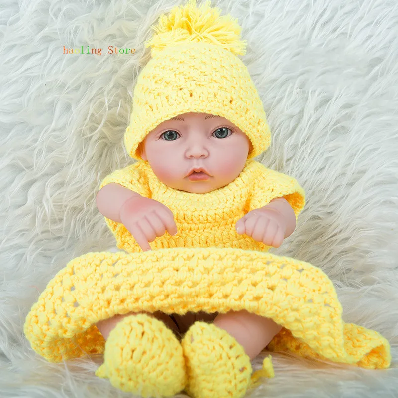

Full Silicone Reborn Baby Fashion Doll 28cm No Hair Waterproof Toys For Children Free shipping