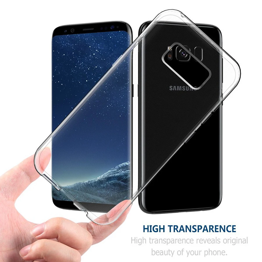 Ультратонкий Прозрачный мягкий чехол из ТПУ для Samsung Galaxy S9 J4 J6 A6 A8 Plus J8 A7 2018 S10 S8 S6 S7