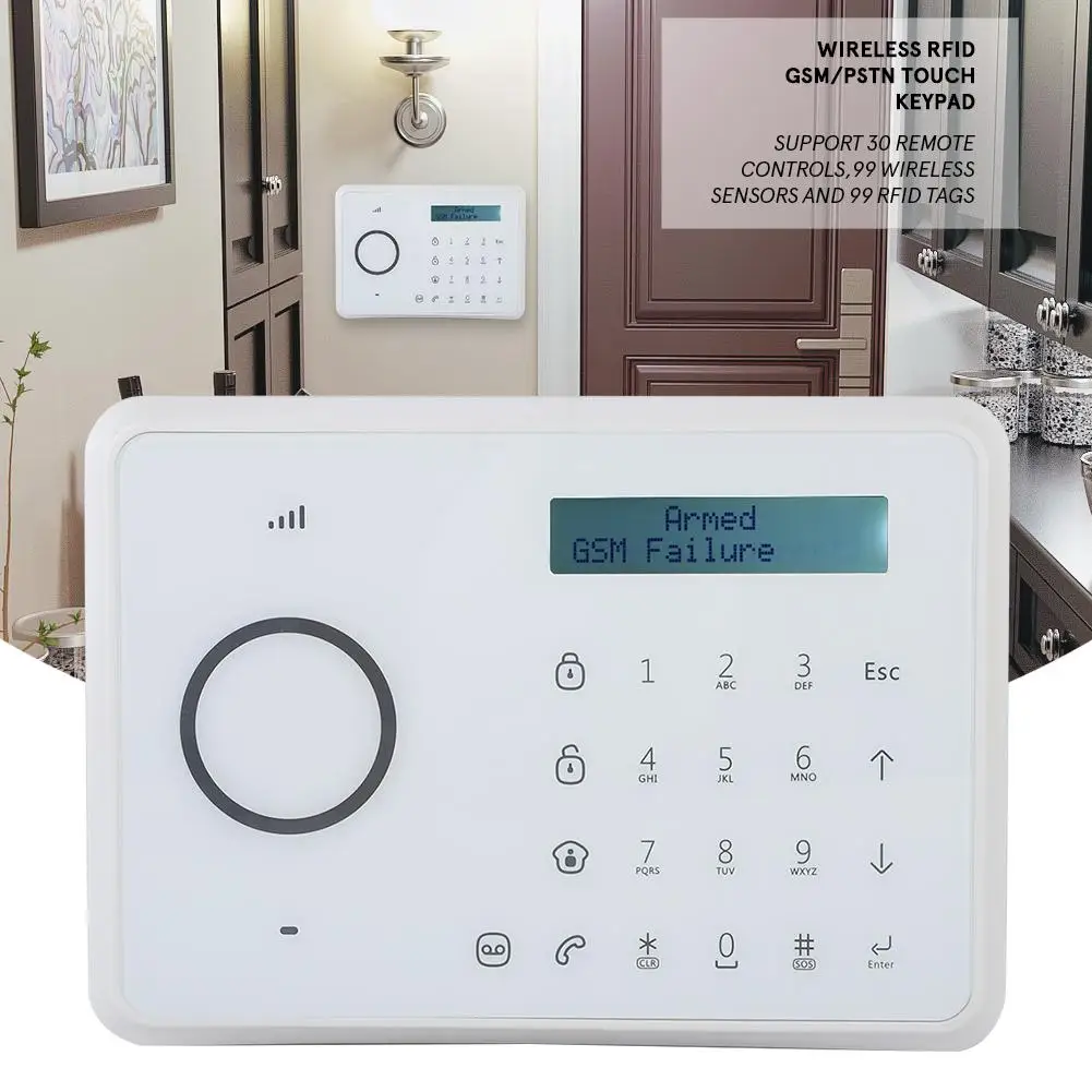 

L8 Wireless APP Control GSM/PSTN Touch Keypad LCD Display Keyboard Security Alarm System record Message 100-240V EU Plug