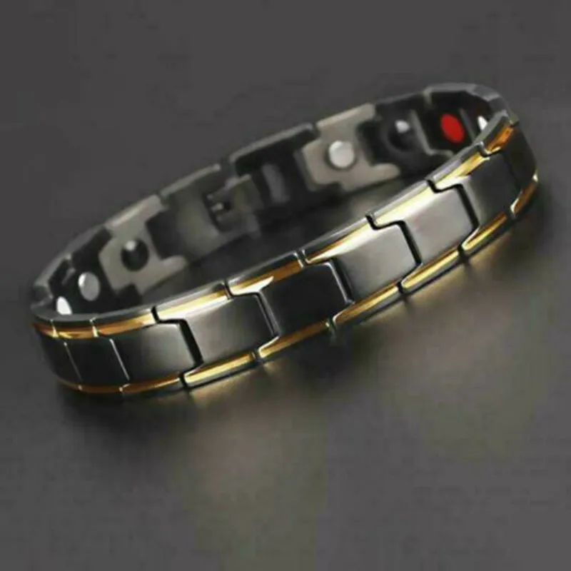 

2019 New Fashion Therapeutic Energy Healing Bracelet Stainless Steel Magnetic Therapy Bracelet 4 Colors