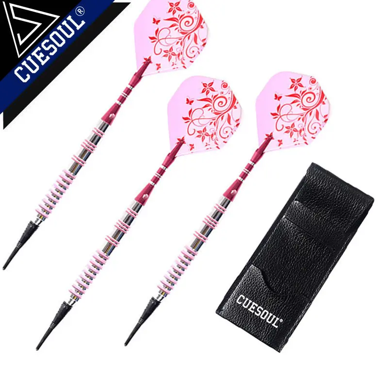 

CUESOUL Professional Darts 17g Pink Soft Darts Electronic Soft Tip Darts With Aluminum Alloy Shaft