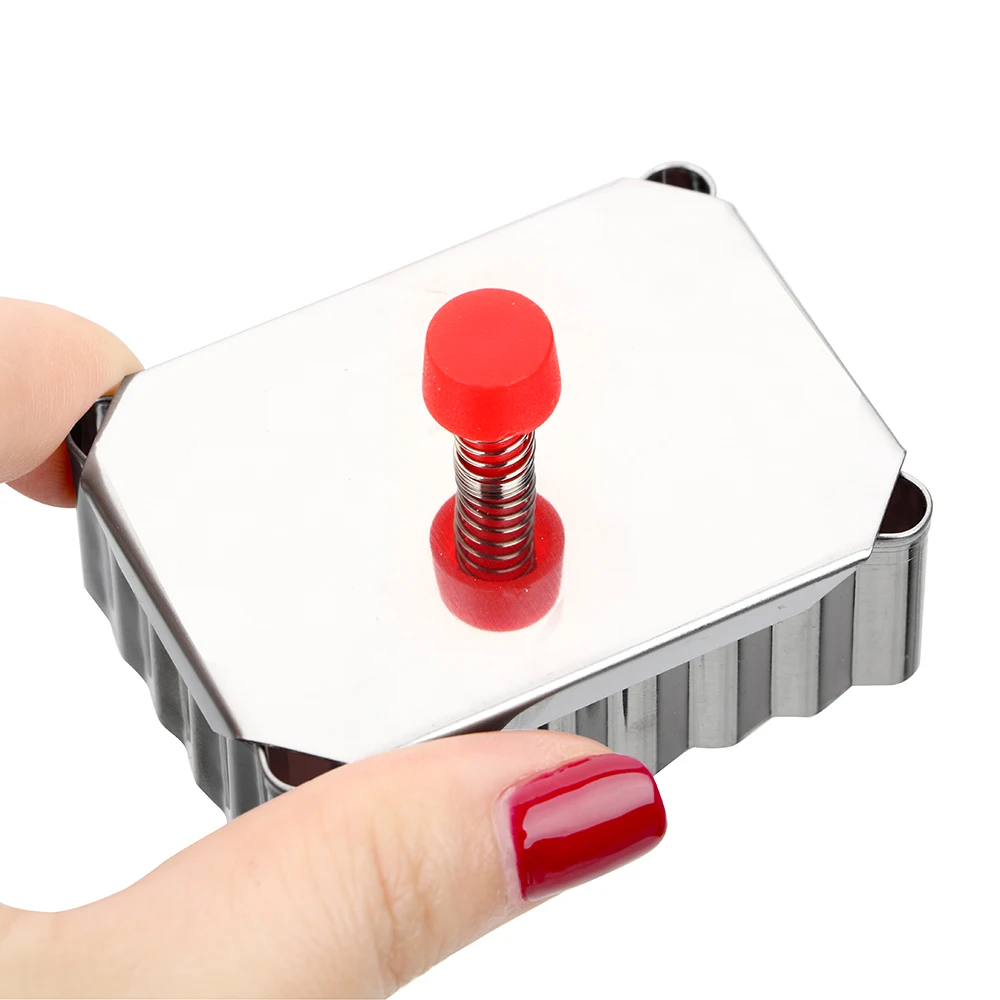 Pastry Decorating Mould Fondant Pressed Cookie Mold Baking Tools Stainless Steel Plunger Cookie Cutter Square Biscuit Cutter 1pc cookie cutter baking mold cookie mould cookie printing mold fondant cutter baking decorating tools