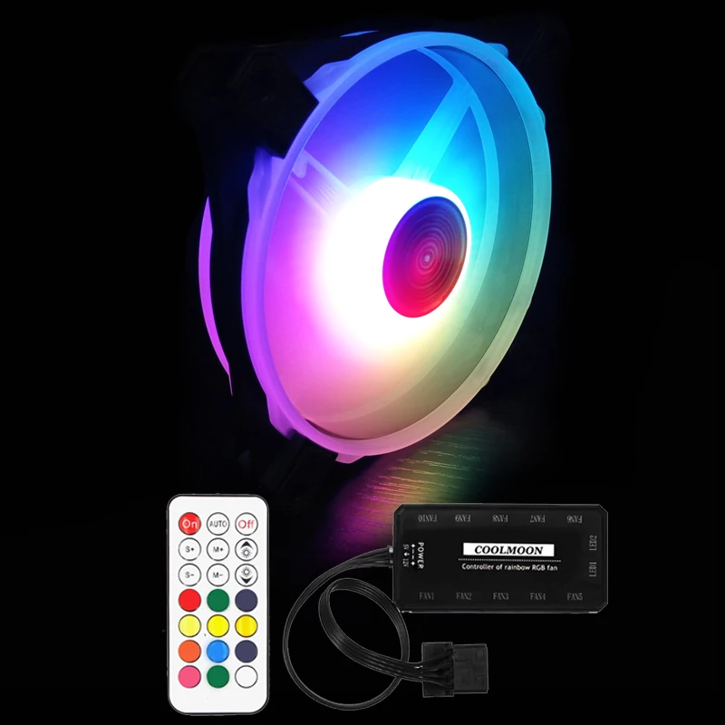 COOLMOON чехол для компьютера PC охлаждающий вентилятор RGB настраиваемый