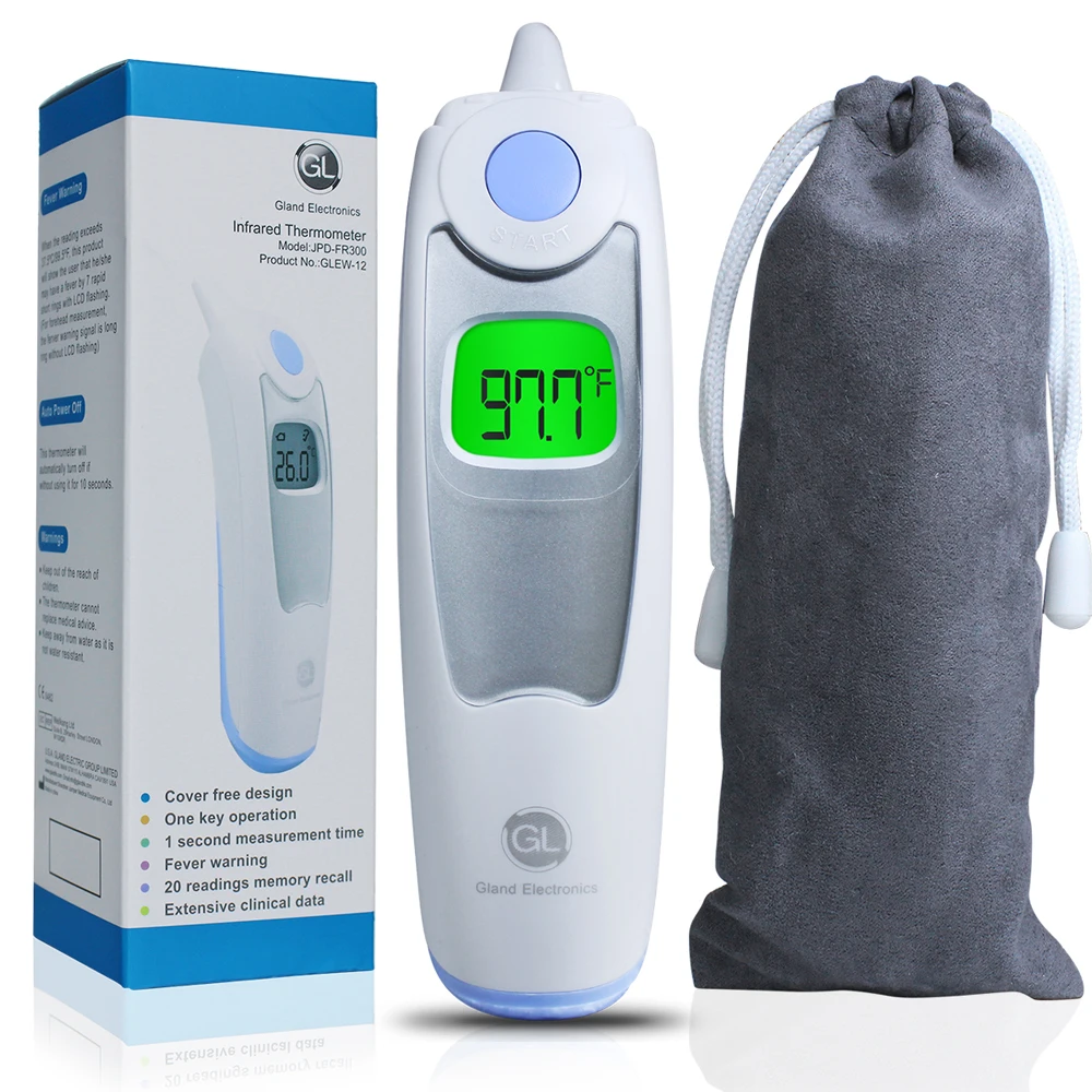 

Digital Ear ThermometerDigital LCD IR Infrared Thermometer Fever Alarm Body Ambient Object Temperature Measurement Top Quality
