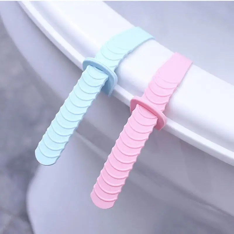 Pink Blue Silicone Toilet Seat Lifters Closestool Sanitary Cover Lifting Device Home Bathroom Products Toilet Seat Cover Supplie