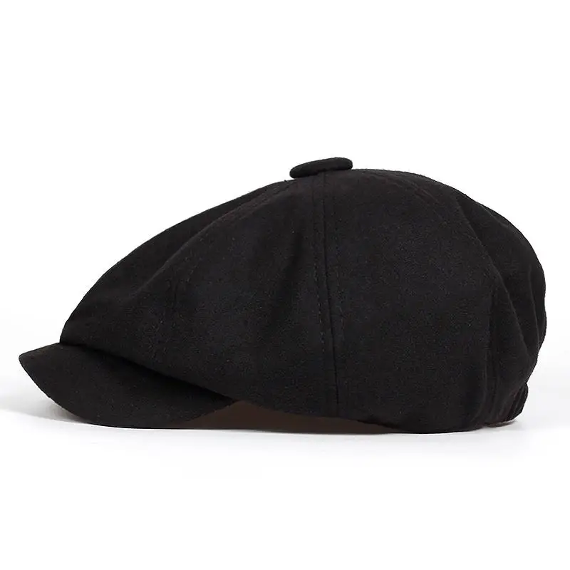 Мужская кепка с плоской подошвой, черный, серый, Newsboy Bakerboy, шапки, хлопок, берет, шляпа в британском ретро-стиле, Мужская Шерстяная кепка с плоской подошвой