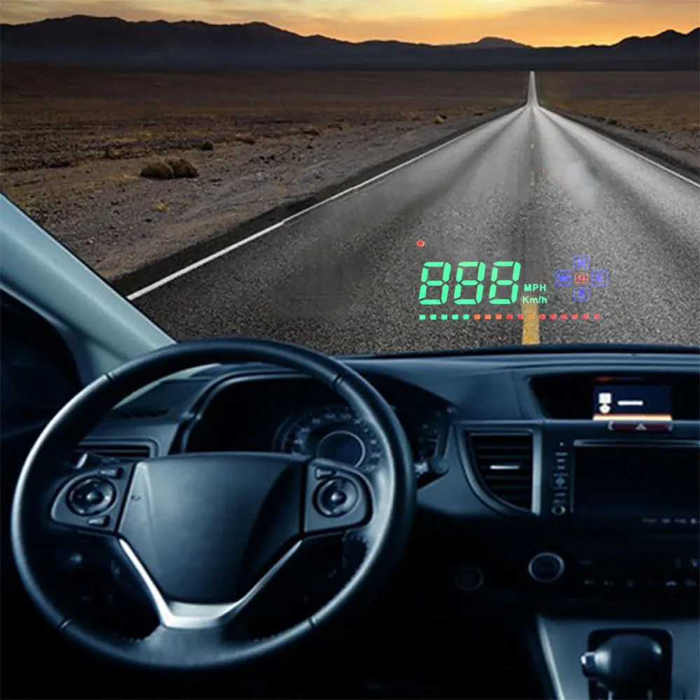 

Onever GPS Speedometer A2 Head Up Display Electronics Car Speed Projector Auto HUD Windshield Projector Suitable for All Cars