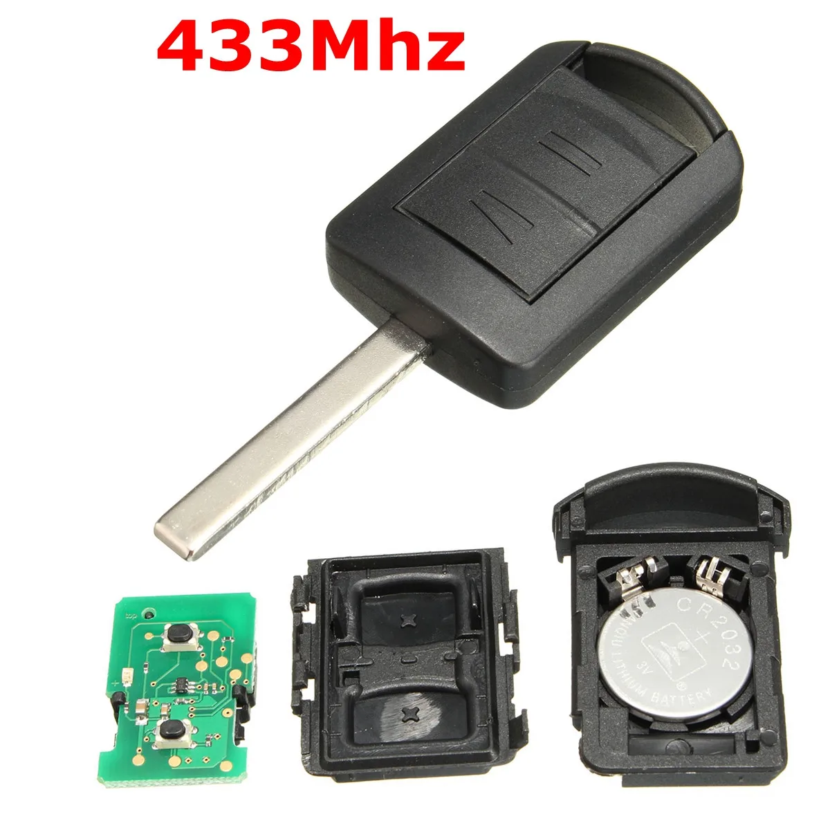 

2Button HU100/YM28 Uncut Blade Remote Car Fob Key 433Mhz ID40 Transponder Chip For Opel For Corsa C Meriva Tigra Combo 2004-2008